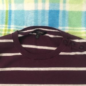 Banana Republic Burgundy / Gray Stripe top